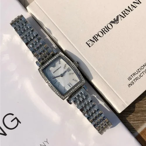 Armani AR11405 Women's Diamond-Set Quartz Watch 26mm Square Case