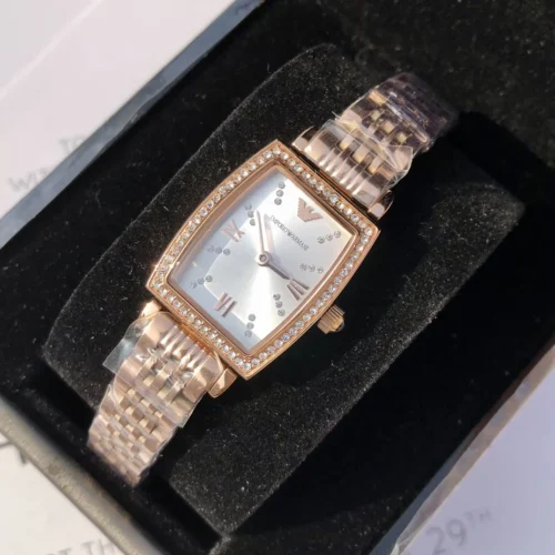 Armani AR11406 Women's Diamond-Set Quartz Watch 26mm Square Case