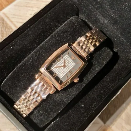Armani AR11407 Women's Diamond-Set Quartz Watch 26mm Square Case