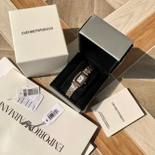 Armani AR11407 Women's Diamond-Set Quartz Watch 26mm Square Case