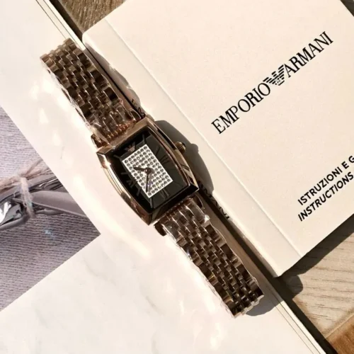 Armani AR11407 Women's Diamond-Set Quartz Watch 26mm Square Case