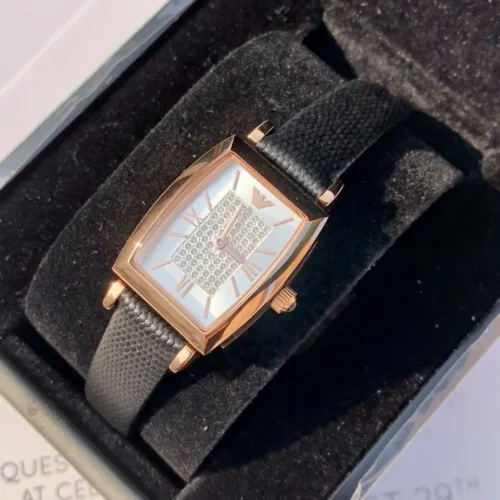 Armani AR11408 Women's Diamond-Set Quartz Watch 26mm Square Case SKU ARMANI0209