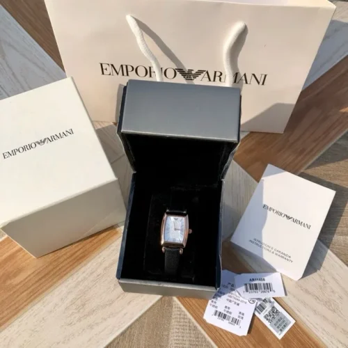 Armani AR11408 Women's Diamond-Set Quartz Watch 26mm Square Case SKU ARMANI0209