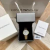 Armani AR1907 Women's Diamond-Set Quartz Watch 32mm Stainless Steel Bracelet