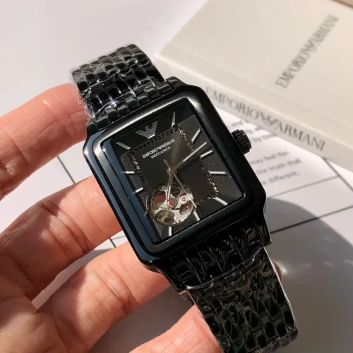 Armani AR60067 Skeleton Automatic Watch Square Case
