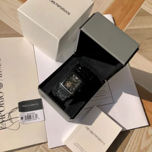 Armani AR60067 Skeleton Automatic Watch Square Case