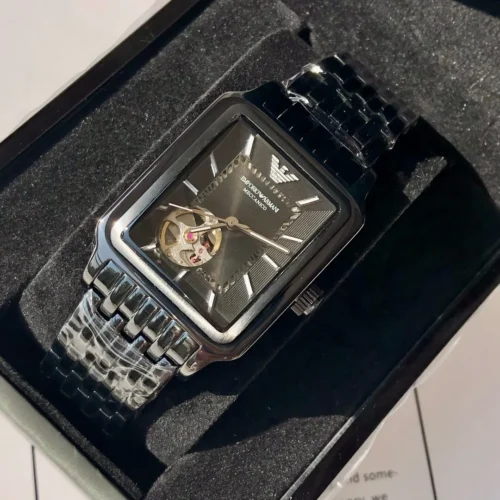 Armani AR60067 Skeleton Automatic Watch Square Case