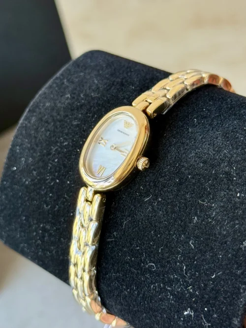 Armani AR11721 Women's Oval Case Quartz Watch 24mm Stainless Steel Bracelet