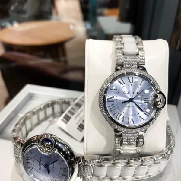 CARTIER0001-01 Cartier Ballon Bleu Diamond-Set Quartz Watch 33mm SKU CARTIER0001
