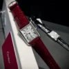 Cartier Tank White Dial Quartz Watch Leather Strap