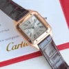 Cartier Santos Manual-Wind Watch Leather Strap