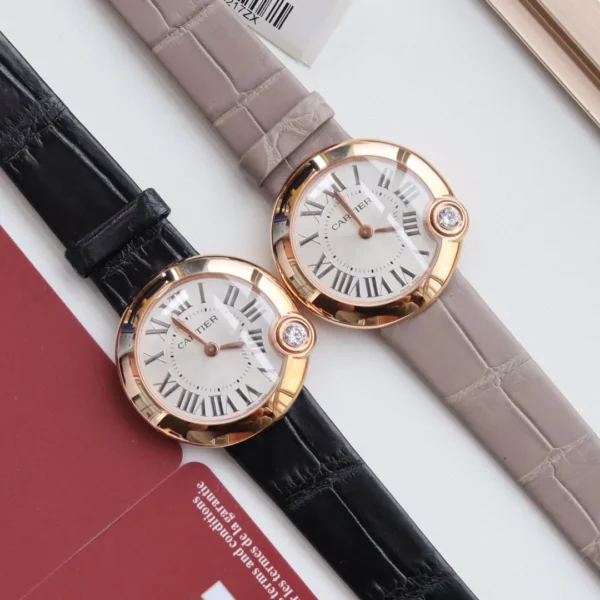 CARTIER0067-01 Cartier Ballon Blanc Rose Gold-Tone Watch Leather Strap SKU CARTIER0067