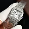 Cartier Santos Women's Roman Numeral Dial Quartz Watch Slim Case