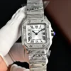 Cartier Santos Women's Roman Numeral Dial Quartz Watch Slim Case
