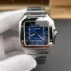 Cartier Santos Men's Blue Dial Watch 39.8mm