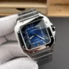 Cartier Santos Men's Blue Dial Watch 39.8mm