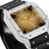 Cartier Santos Slim Case Watch Rubber Strap