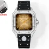Cartier Santos Slim Case Watch Rubber Strap