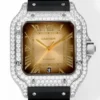 Cartier Santos Slim Case Watch Rubber Strap