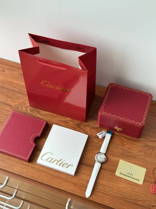 Cartier Ballon Bleu Quartz Watch Leather Strap