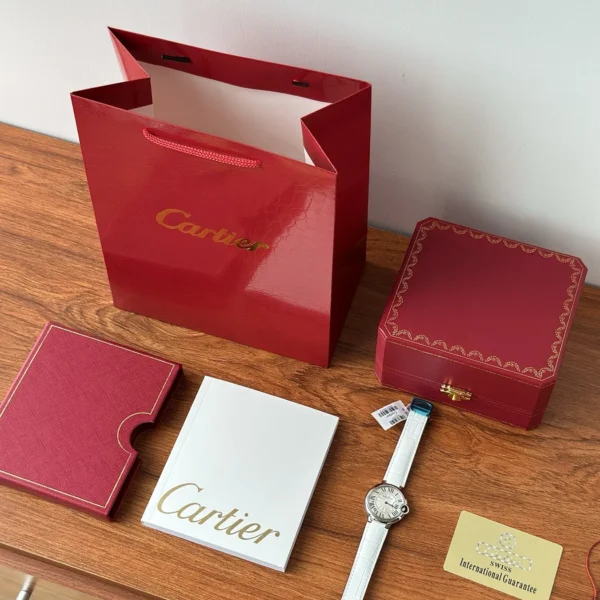 CARTIER0146-01 Cartier Ballon Bleu Quartz Watch Leather Strap