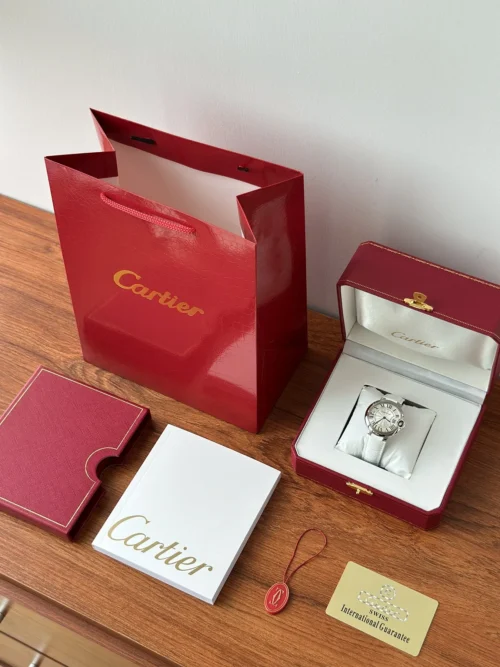 Cartier Ballon Bleu Quartz Watch Leather Strap