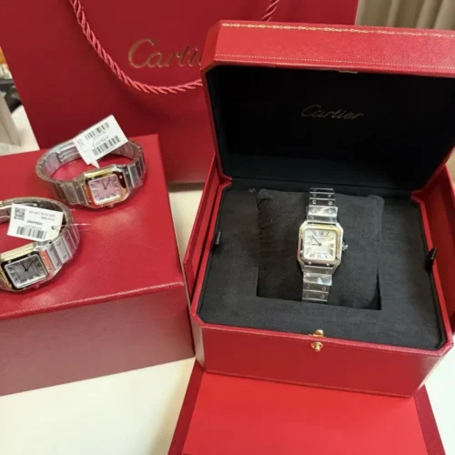 Cartier Santos Women's Square Case Quartz Watch 34mm