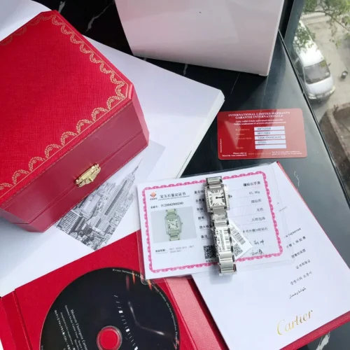 Cartier Tank Diamond-Set Quartz Watch 25mm