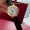 Cartier Ballon Bleu WGBB0007 Quartz Watch 28mm Leather Strap