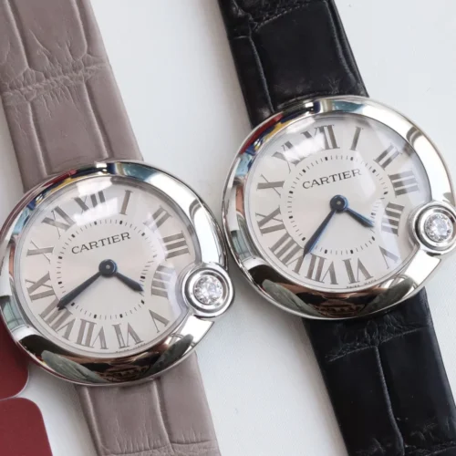 Cartier Ballon Bleu Rose Gold-Tone Watch Leather Strap SKU CARTIER0177