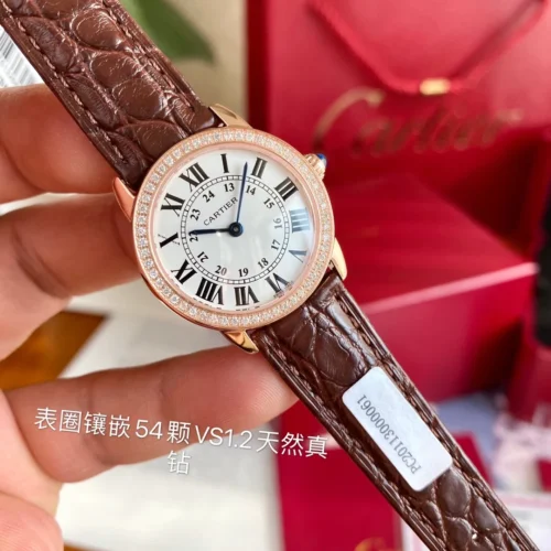 Cartier Ronde de Cartier Women's Diamond-Set Watch Rose Gold-Tone