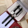 Cartier Santos Pink Dial Quartz Watch 33mm