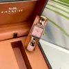Coach Cass 14504357 Women's Square Case Watch Leather Strap