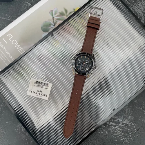 Coach Preston 14602514 Men's Quartz Chronograph Watch 44mm Leather Strap