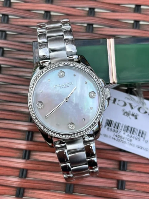 Coach Women's Mother-of-Pearl Dial Quartz Watch Stainless Steel Bracelet SKU COACH0077