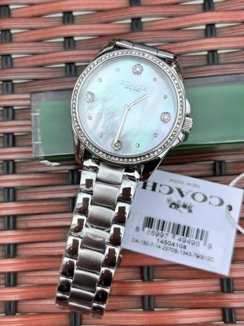 Coach Women's Mother-of-Pearl Dial Quartz Watch Stainless Steel Bracelet SKU COACH0077