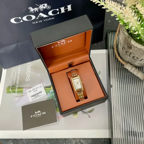 Coach 14504196 Women's Square Case Quartz Watch Stainless Steel Bracelet