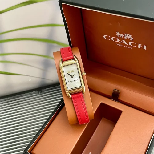 Coach Cadie 14504025 Mother-of-Pearl Dial Watch 17.5mm Square Case SKU COACH0106
