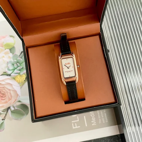 Coach Cadie 14504027 Mother-of-Pearl Dial Watch 17.5mm Square Case SKU COACH0107