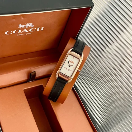 Coach Cadie 14504027 Mother-of-Pearl Dial Watch 17.5mm Square Case SKU COACH0107