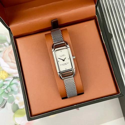 Coach Cadie 14504032 Women's Square Case Quartz Watch 17.5mm Stainless Steel Bracelet