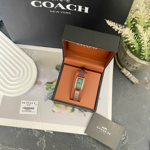 Coach Cadie 14504034 Women's Square Case Quartz Watch 17.5mm Stainless Steel Bracelet