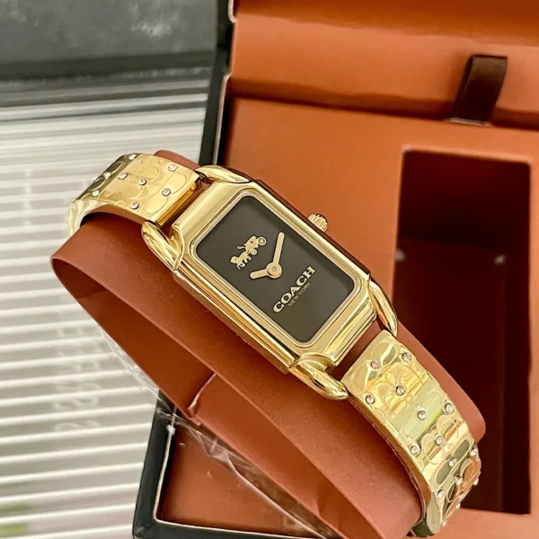 Coach 14504250 Women's Square Case Quartz Watch 17.5mm Stainless Steel Bracelet