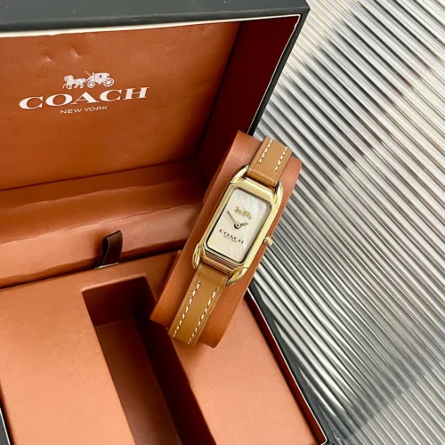 Coach Cadie 14504028 Mother-of-Pearl Dial Watch 17.5mm Square Case