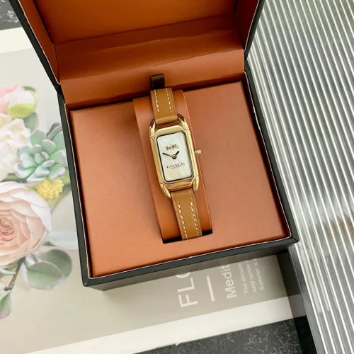 Coach Cadie 14504028 Mother-of-Pearl Dial Watch 17.5mm Square Case