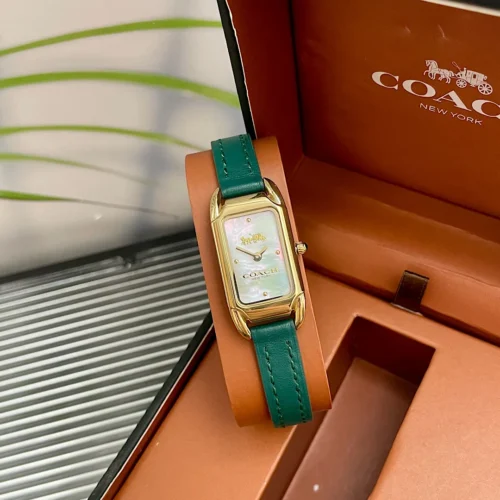 Coach Cadie 14504350 Mother-of-Pearl Dial Watch 17.5mm Square Case