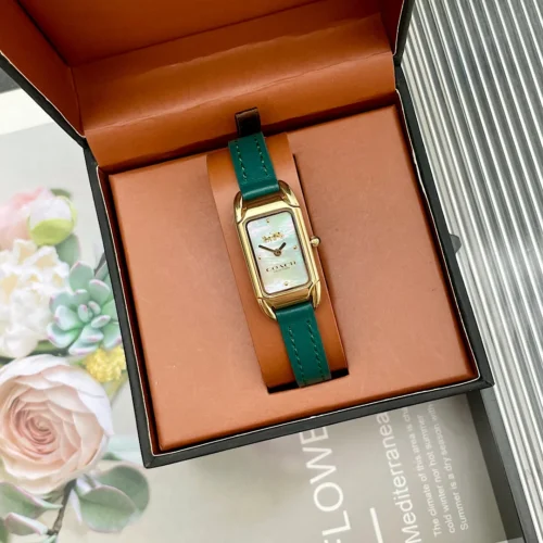 Coach Cadie 14504350 Mother-of-Pearl Dial Watch 17.5mm Square Case