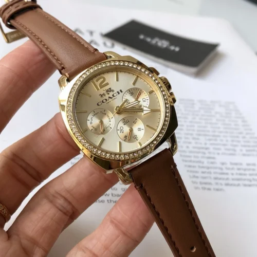 Coach Women's Quartz Chronograph Watch Leather Strap SKU COACH0151