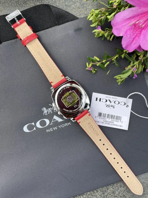 Coach Women's Diamond-Set Quartz Watch 34mm Square Case SKU COACH0161