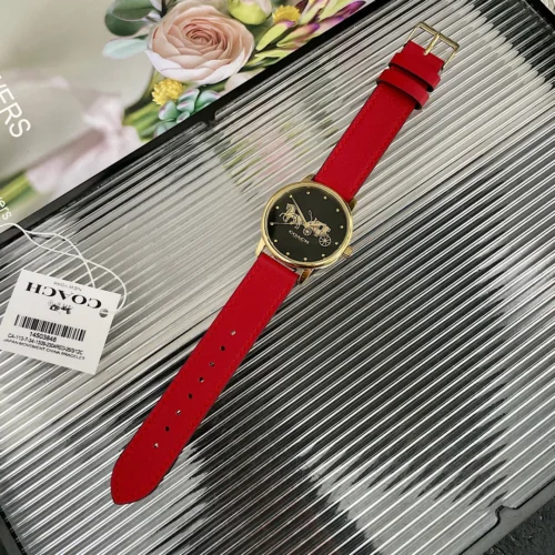 Coach Elliot Women's Slim Case Quartz Watch 36mm Leather Strap SKU COACH0162